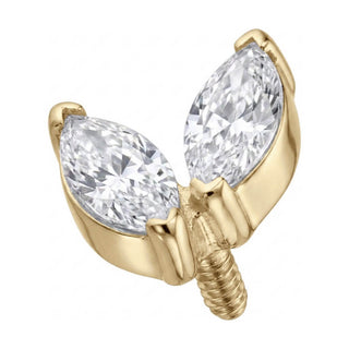 Titanium Top Double Marquise Leaves Internally Threaded