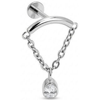 Titanio Arco con Cadenas y Gota Rosca interna Labret