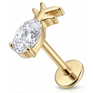 Titanio Diseño Piña Fruta Tropical Rosca interna Labret