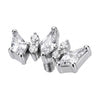 Titanium Top Triple Kite Zirconia Cluster Internally Threaded