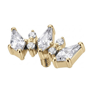 Titanium Top Triple Kite Zirconia Cluster Internally Threaded