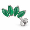 Titanium Labret Four Marquise Zirconia Fan Internally Threaded