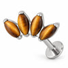 Titanium Labret Four Marquise Zirconia Fan Internally Threaded
