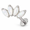 Titanium Labret Four Marquise Zirconia Fan Internally Threaded