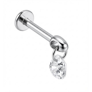 Titanio Colgante Gota de Cristal Rosca interna Labret