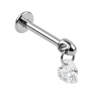 Titanio Colgante Gota de Cristal Rosca interna Labret