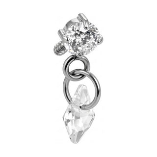 Titanium Top Round Zirconia With Kite Dangle Internally Threaded
