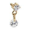 Titanium Top Double Zirconia Dangle Drop Internally Threaded