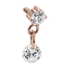 Titanium Top Double Zirconia Dangle Drop Internally Threaded