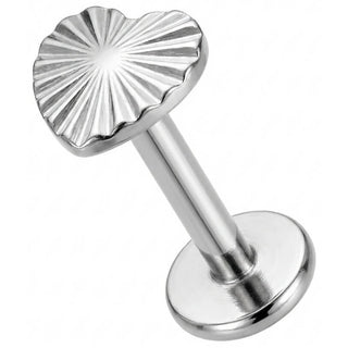 Titanio Corazón con Rayos de Sol Rosca interna Labret