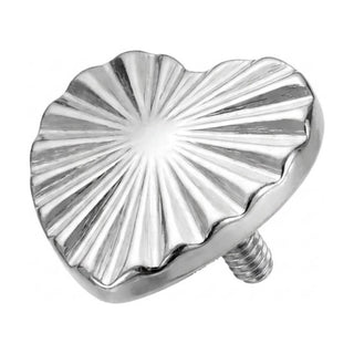Titanium Top Fluted Sunburst Heart Internally Threaded