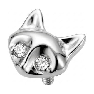 Titanium Top Cat Head With Zirconia Eyes Internally Threaded