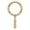 Titanium Ring Crystal Pave Dangling Bar Clicker