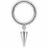 Titanium Ring Dangling Spike Paved Hoop Clicker
