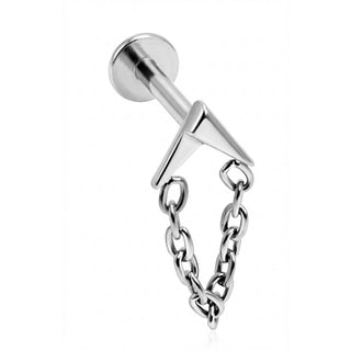 Titanio Forma De V Con Cadena Rosca interna Labret