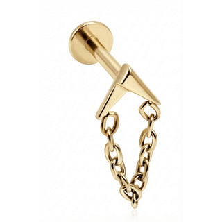 Titanio Forma De V Con Cadena Rosca interna Labret