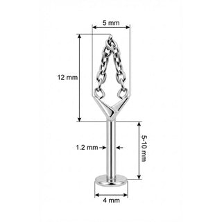 Titanio Forma De V Con Cadena Rosca interna Labret