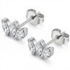 Titanium Earring Three Marquise Stone Cluster