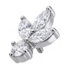 Titanium Top Marquise Lotus Flower Cluster Internally Threaded