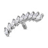 Titanium Top Curved Marquise Zirconia Cluster Internally Threaded