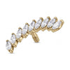 Titanium Top Curved Marquise Zirconia Cluster Internally Threaded
