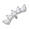 Titanium Top Curved Pear Cut Cluster Internally Threaded