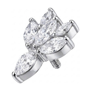 Titanium Top Marquise Floral Fan Internally Threaded