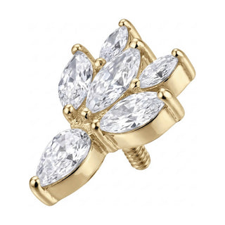 Titanium Top Marquise Floral Fan Internally Threaded