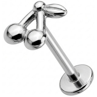 Titanio Dúo De Cerezas Con Tallo Rosca interna Labret