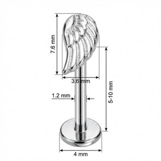 Titanio Ala de Ángel Detallada Rosca interna Labret