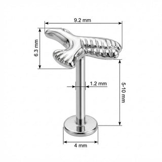 Titanio Colibrí en Vuelo Rosca interna Labret
