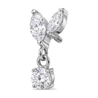 Titanium Top Double Marquise With Dangle Internally Threaded