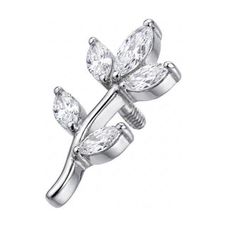 Titanium Top Curved Leaf Branch Internally Threaded