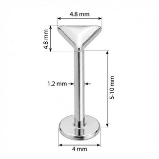 Titanio Triángulo Redondeado Liso Rosca interna Labret