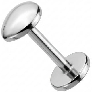 Titanio Top Ovalado Liso Abombado Rosca interna Labret