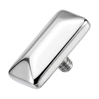 Titanium Top Beveled Geometric Rectangle Internally Threaded