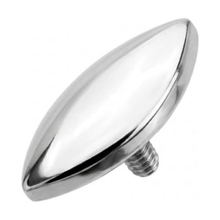 Titanium Top Solid Curved Marquise Internally Threaded