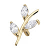 Titanium Top Branch With Three Zirconia Leaves Internally Threaded