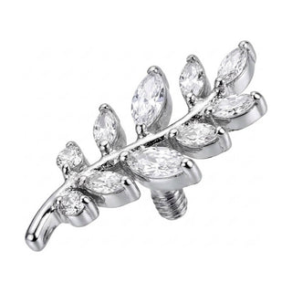 Titanium Top Marquise Leaf Vine Branch Internally Threaded