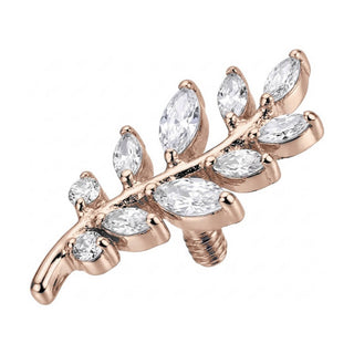 Titanium Top Marquise Leaf Vine Branch Internally Threaded