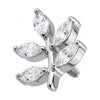 Titanium Top Marquise Zirconia Leaf Branch Internally Threaded