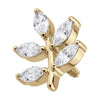 Titanium Top Marquise Zirconia Leaf Branch Internally Threaded