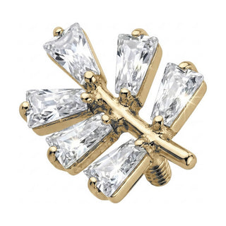 Titanium Top Tapered Baguette Leaf Branch Internally Threaded