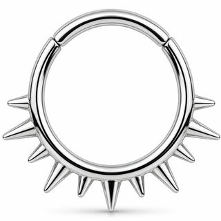 Titanium Ring Cone Spikes Crown Clicker