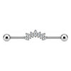 Titanium Industrial Barbell Marquise Crystal Fan Internally Threaded