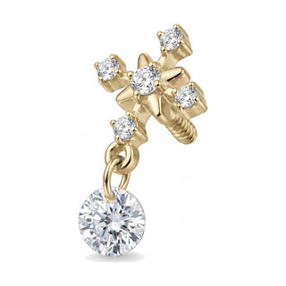 Titanium Top Cross With Dangling Zirconia Internally Threaded