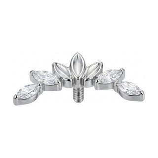Titanium Top Marquise Zirconia Fan Arc Internally Threaded