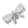 Titanium Top Bow With Teardrop Zirconia Internally Threaded