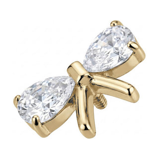Titanium Top Bow With Teardrop Zirconia Internally Threaded