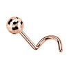 Titanium Nose Screw Textured Faceted Ball Push-In